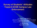 Cover page of Presentation to University of California Santa Barbara Police Department on Results of Student Survey