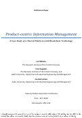 Cover page of Product-centric Information Management: A Case Study of a Shared Platform with Blockchain Technology