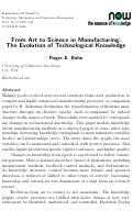 Cover page of From Art to Science in Manufacturing: The Evolution of Technological Knowledge