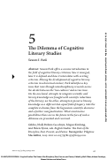 Cover page of The Dilemma of Cognitive Literary Criticism
