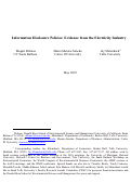 Cover page of Information Disclosure Policies: Evidence from the Electricity Industry
