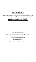 Cover page of OUT OF EGYPT: Globalisation, marginalisation and illegal Muslim migration to the EU