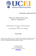 Cover page of Electricity Merger Policy in the Shadow of Regulation