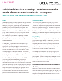 Cover page of Subsidized Electric Carsharing: Can BlueLA Meet the Needs of Low-Income Travelers in Los Angeles