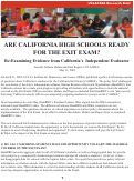 Cover page of ARE CALIFORNIA SCHOOLS READY FOR THE EXIT EXAM?