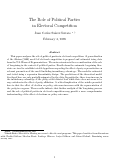 Cover page of The Role of Political Parties in Electoral Competition