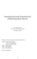 Cover page of Increasing Increment Generalizations of Rank-Dependent Theories