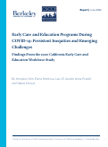 Cover page of Early Care and Education Programs During COVID-19: Persistent Inequities and Emerging Challenges
