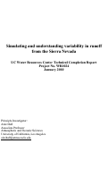 Cover page of Simulating and understanding variability in runoff from the Sierra Nevada