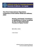 Cover page of Poverty and Family Transitions to Adulthood in Rural Localities on the Yucatan Peninsula (Translation of Spanish Version)
