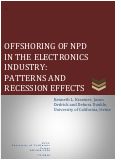 Cover page of Offshoring of NPD in the Electronics Industry: Patterns and Recession Effects