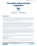 Cover page of The Limits of Ban-the-Box Legislation