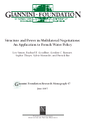 Cover page of Structure and Power in Multilateral Negotiations: An Application to French Water Policy