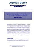 Cover page of Neighborhood Organizations, Local Accountability and the Rule of Law in Two Mexican Municipalities