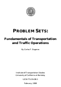 Cover page of Problem Sets: Fundamentals Of Transportation And Traffic Operations