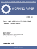 Cover page of Exploring the Effects of Right-to-Work Laws on Private Wages