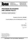 Cover page of Land Use Regulation with Durable Capital