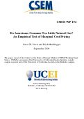 Cover page of Do Americans Consume Too Little Natural Gas? An Empirical Test of Marginal Cost Pricing