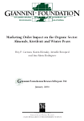 Cover page of Marketing Order Impact on the Organic Sector: Almonds, Kiwifruit and Winter Pears