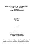 Cover page of Establishing Causality in Welfare Research: Theory and Application: Interim Report of the California Welfare Reform Impact Study