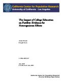 Cover page of The Impact of College Education on Fertility: Evidence for Heterogeneous Effects