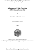 Cover page of A Recurrent Utility Function of Fictitious Generality