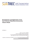 Cover page of Development and Application of the San Francisco Pedestrian Intersection Volume Model