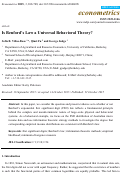 Cover page of Is Benford's Law a Universal Behavioral Theory?