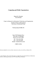 Cover page of Computing and Public Organizations