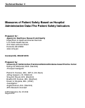 Cover page of Measures of Patient Safety Based on Hospital Administrative Data - The Patient Safety Indicators. Technical Review Number 5. AHRQ Publication No. 02-0038