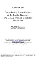 Cover page of Multilateralism and International Ocean-Resources Law:  Chapter 8.  Ocean Policy Toward Russia &amp; the Pacific Fisheries:  The U.S. &amp; Western Countries’ Perspective