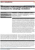 Cover page of Attenuation of phytofungal pathogenicity of Ascomycota by autophagy modulators.