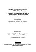 Cover page of Education Inadequacy, Inequality, and Failed State Policy: A Synthesis of Expert Reports Prepared for Williams v. State of California