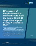 Cover page of Effectiveness of Nonpharmaceutical Interventions to Avert the Second COVID-19 Surge in Los Angeles County: A Simulation Study