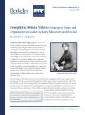 Cover page of Josephine S. Yates: Pedagogical Giant and Organizational Leader in Early Education and Beyond