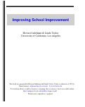 Cover page of Improving School Improvement