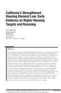 Cover page of California's Strengthened Housing Element Law: Early Evidence on Higher Housing Targets and Rezoning