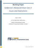 Cover page of California's Advanced Clean Cars II: Issues and Implications