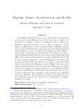 Cover page of Hispanic Names, Acculturation, and Health