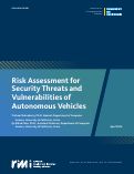 Cover page of Risk Assessment for Security Threats and Vulnerabilities of Autonomous Vehicles