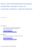 Cover page of Small and Disadvantaged Business Enterprise (SB/DBE) Issues in Caltrans Contract and Bid Process