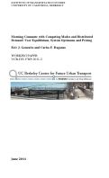 Cover page of Morning Commute with Competing Modes and DistributedDemand: User Equilibrium, System Optimum, and Pricing