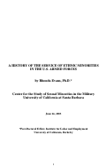 Cover page of A History of the Service of Ethnic Minorities in the U.S. Armed Forces