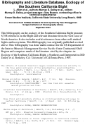 Cover page of Bibliography and Literature Database, Ecology of the Southern California Bight