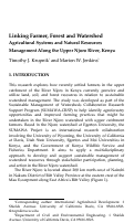 Cover page of Linking Farmer, Forest and Watershed: Agricultural Systems and Natural Resources Management Along the Upper Njoro River, Kenya